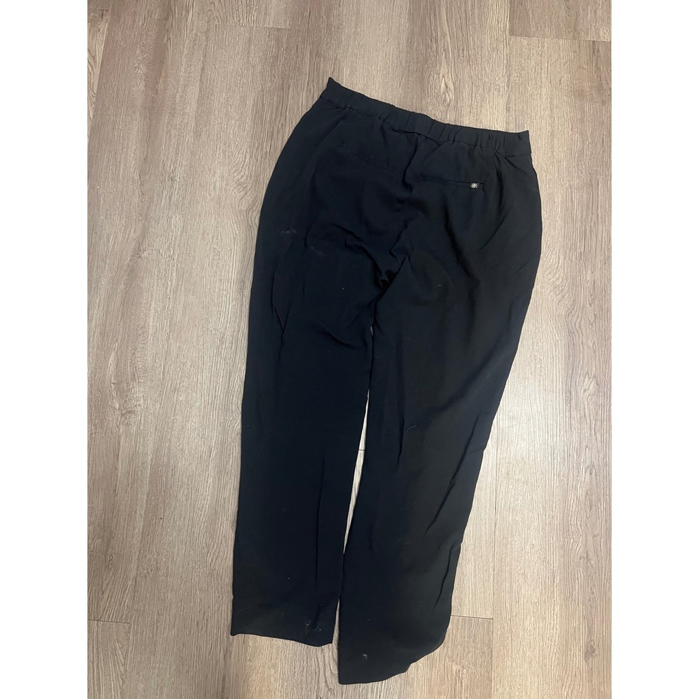 Banana Republic Womens Black Elastic Waist Straight Leg Trousers Pants Size 6